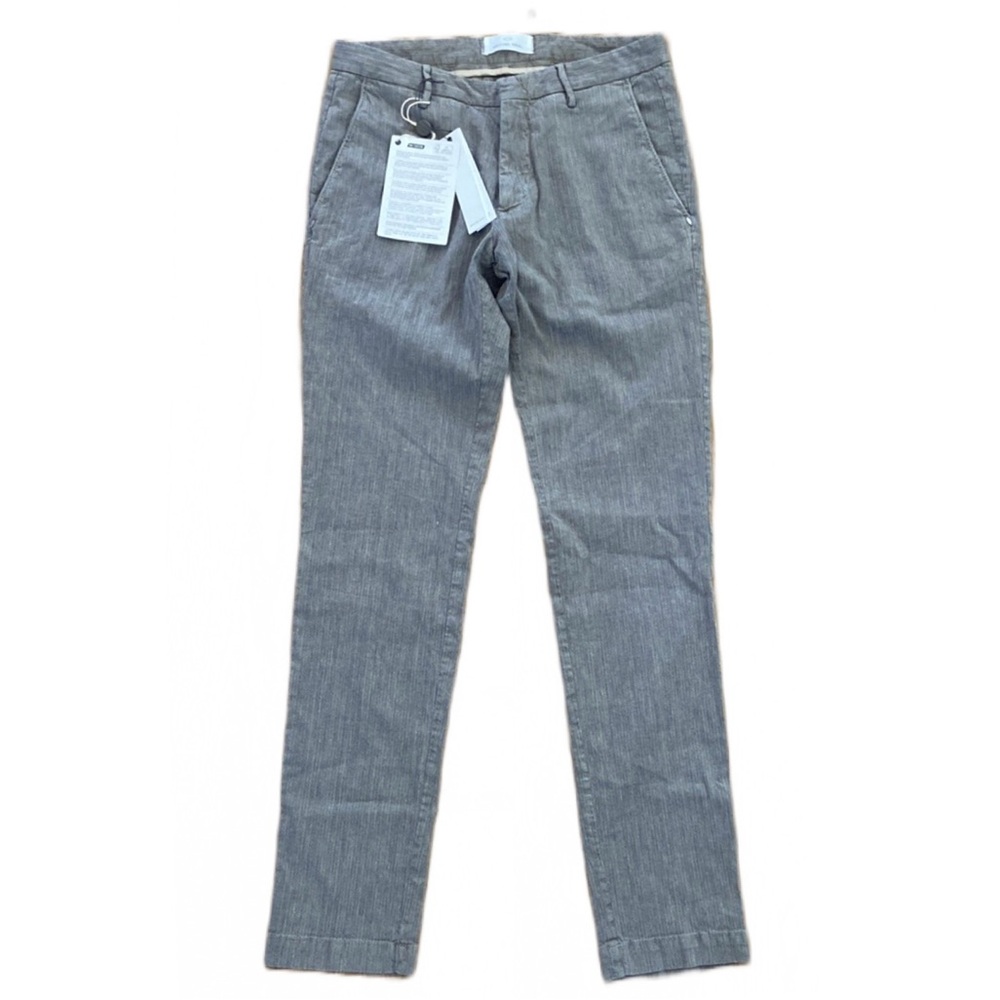 Michael Coal Linen Blend Herringbone Brad Trousers